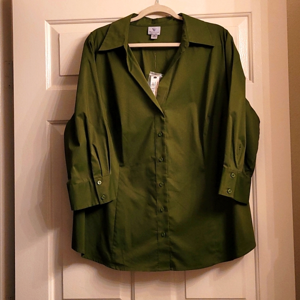 NWT Washington Bavarian Forest color button up dress shirt
